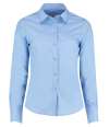 K242 KK242 Kustom Kit Ladies Long Sleeve Tailored Poplin Shirt Light Blue colour image